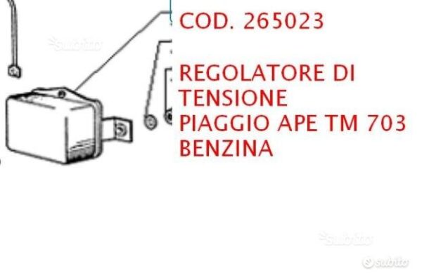 256023 - regolatore tensione piaggio ape tm 703