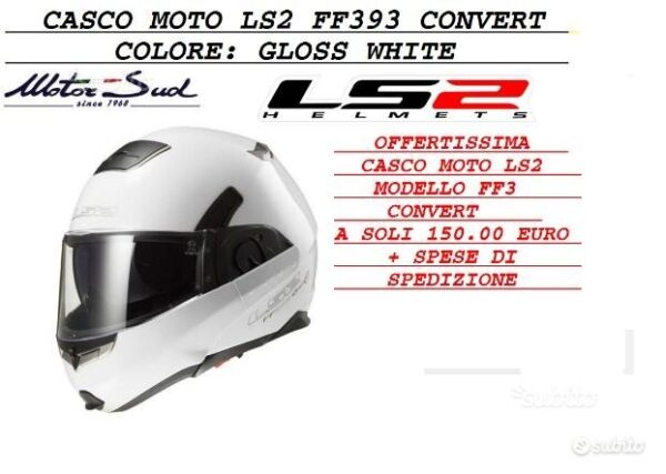 Casco modulare ls2 ff393 convert bianco nuovo