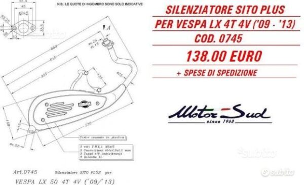 0745 - MARMITTA Sito Plus Vespa LX 4T 4v 09-13
