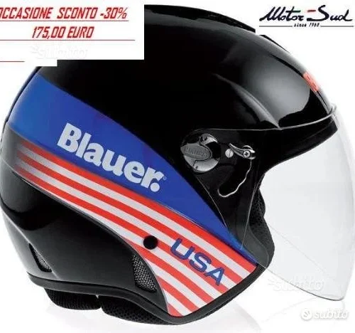 Casco blauer boston usa nero/bianco varie misure