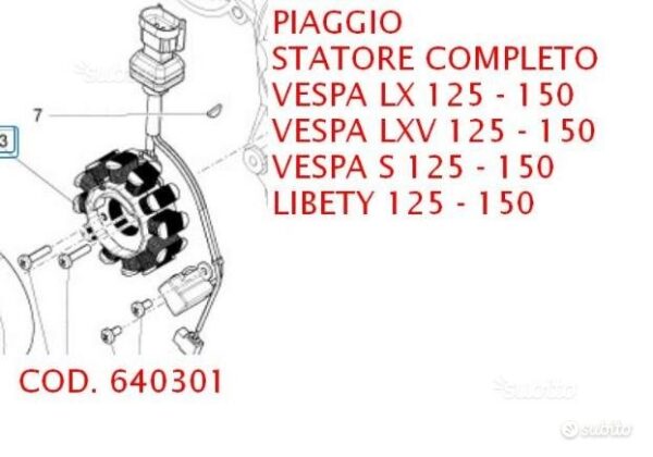 640301 - statore completo piaggio liberty vespa