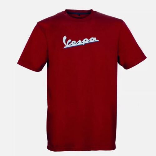 607088M04R3 - Vespa Graphic T-Shirt Uomo XL Riflettente Bordeaux Scooter Italia